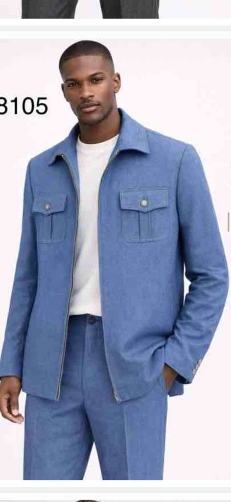 Mens Light Blue Walking Suit Set – Safair Military Casual Jacket and Pants Outfit for Travel, Vacation, Streetwear - S