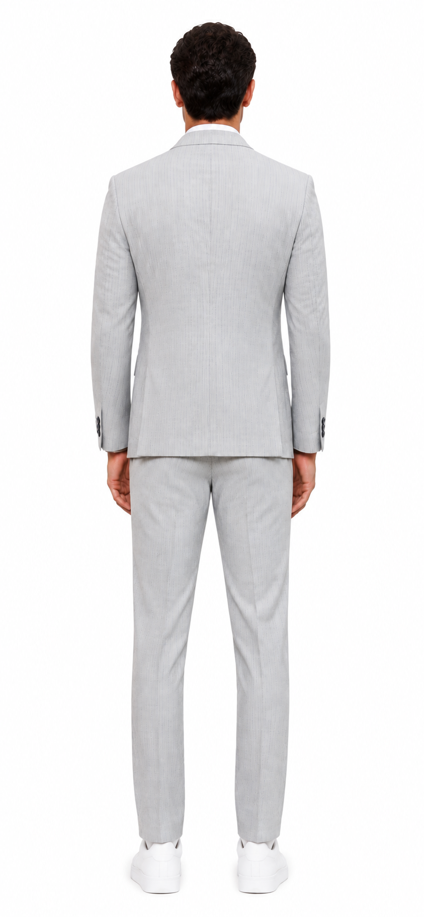 Mens Light Gray and Black Pinstripe 3 Piece Suit – Peaky Blinders Inspired Vintage Gangster 1920s Suit - 34 Short or Extra Small