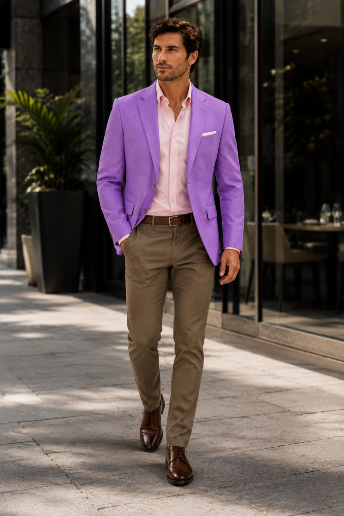 Mens Linen Blazer - Lavender Linen Sport Coat - Summer Blazer