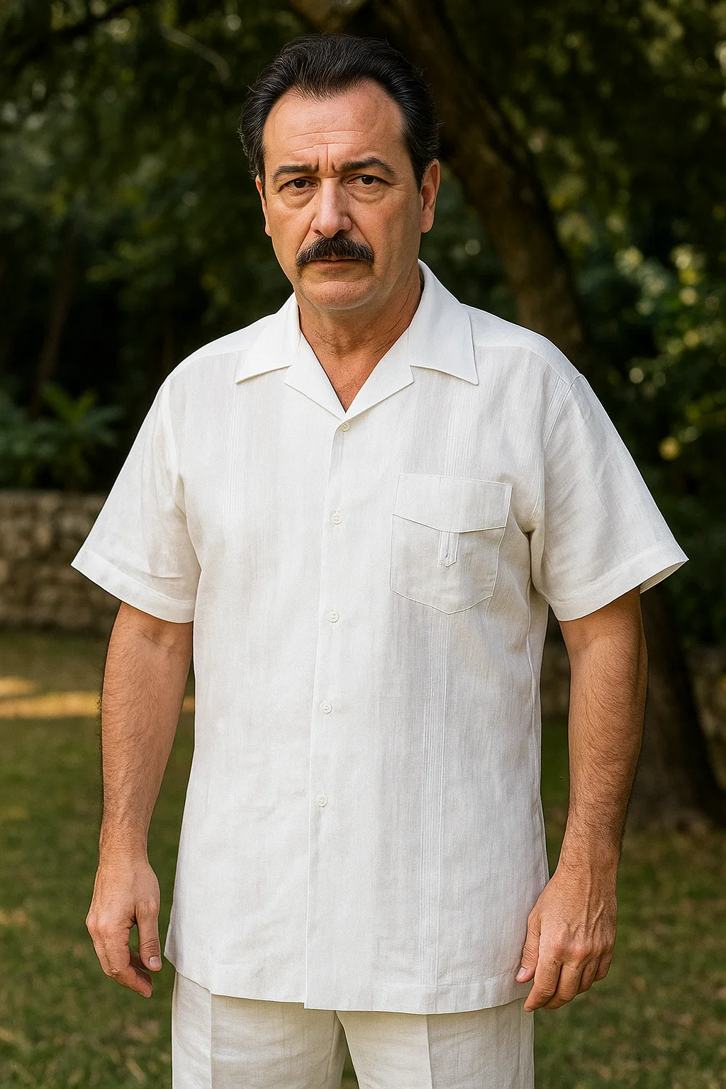 Mens Linen Suit / Cotton French Cuffs 2 Piece Summer Casual Two Piece Mens Walking Outfit For Sale Pant Sets Casual Suit Short sleeve Shirt + Pants White all white outfits for men - XXXL or 3XL