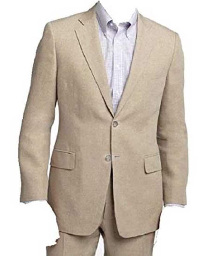 Mens Big and Tall Linen Suits - Beige and Natural Summer Fabric Suit