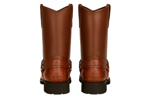 Men's Los Altos Caiman Tail Skin Biker Boots-New Designer Collection