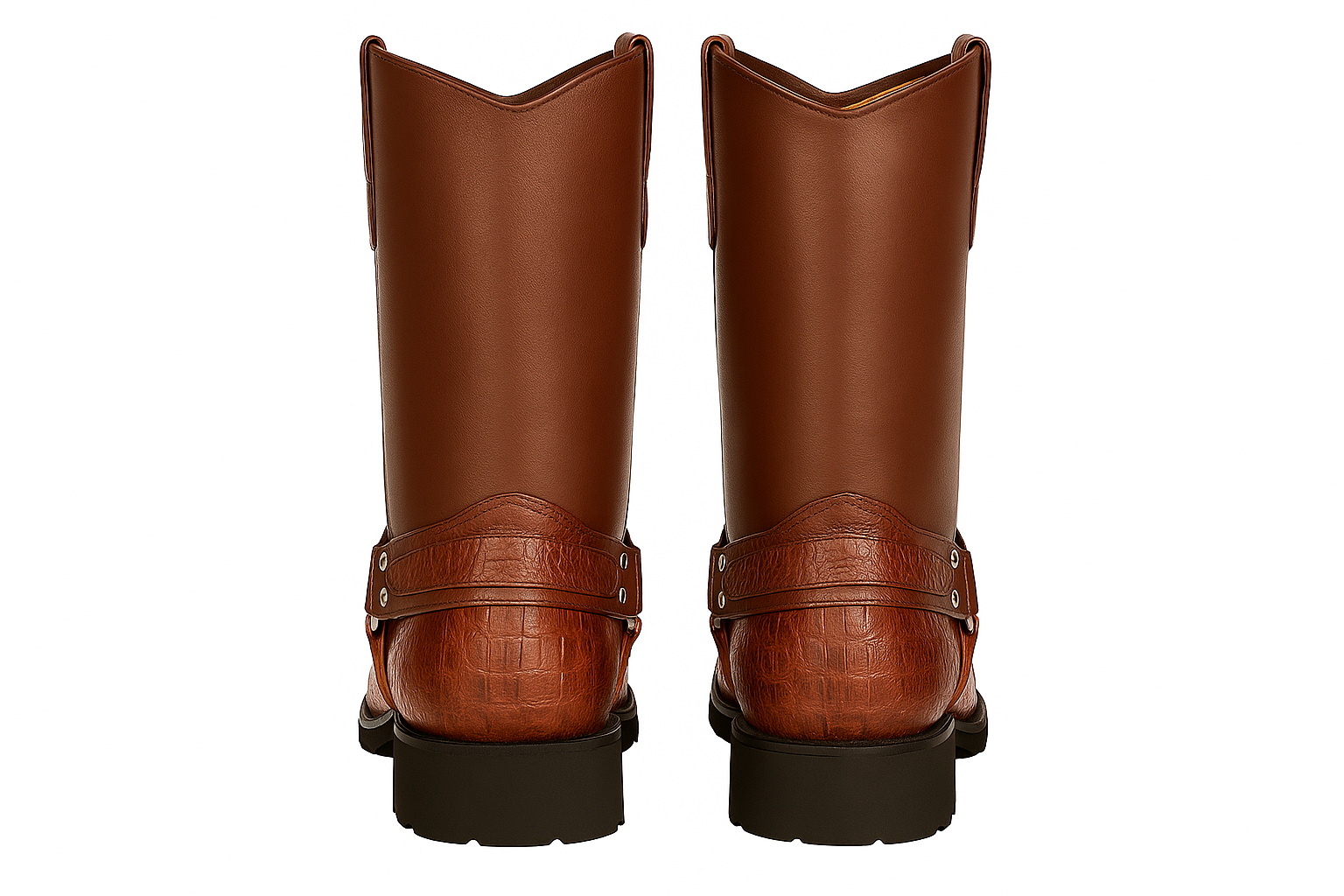 Men's Los Altos Caiman Tail Skin Biker Boots-New Designer Collection - 6