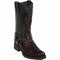 Men's Los Altos Caiman Tail Skin Biker Boots - Black Cherry