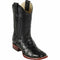 Men's Los Altos Monster Fish Skin Wide Square Toe Boots - Black
