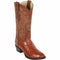 Men's Los Altos Original Full Quill Ostrich Boots Round Toe - Brandy