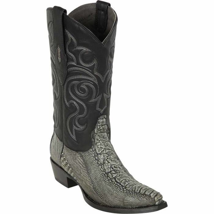 Men's Los Altos Original Ostrich Leg Snip Toe Boots - Rustic Black - 6