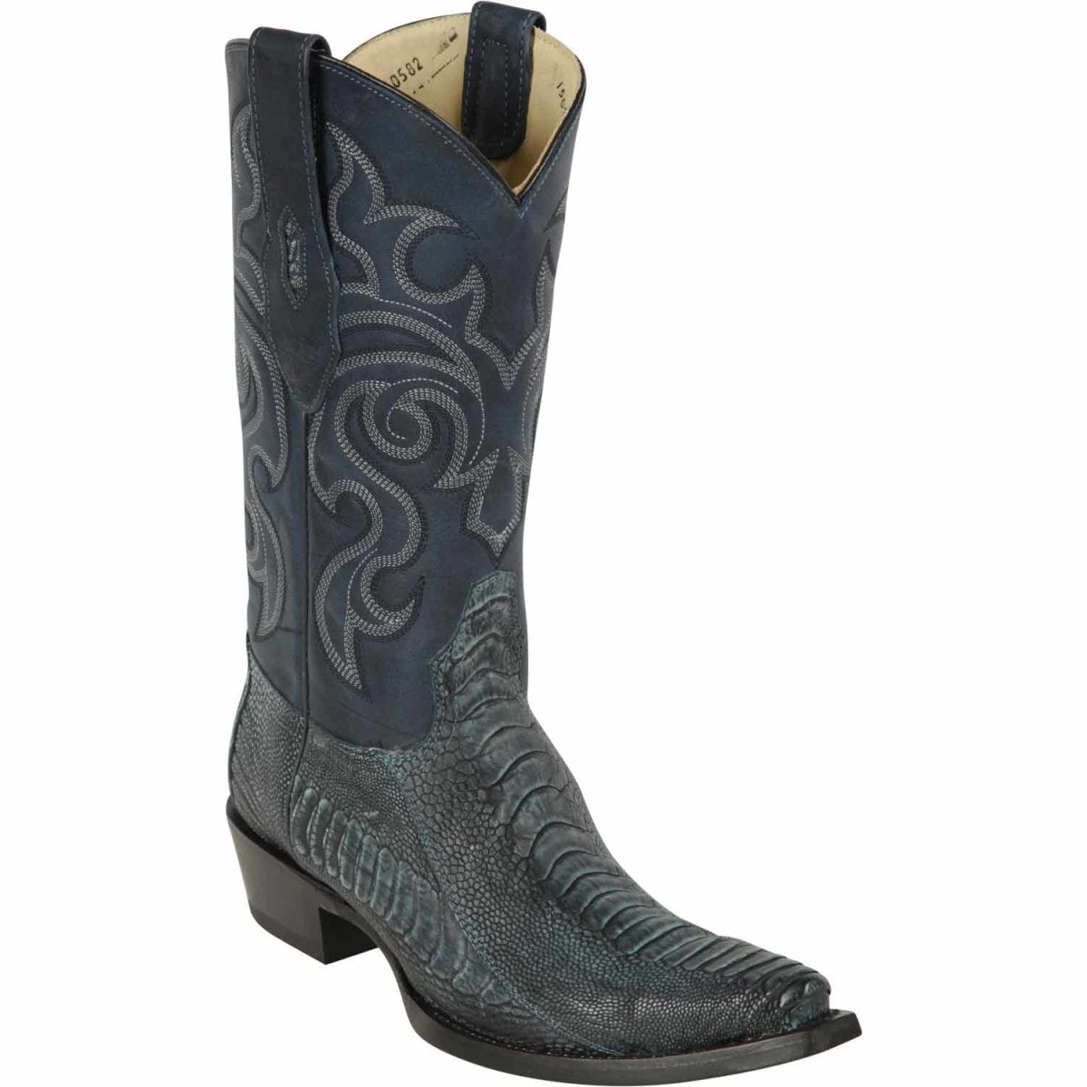 Men's Los Altos Original Ostrich Leg Snip Toe Boots - Blue