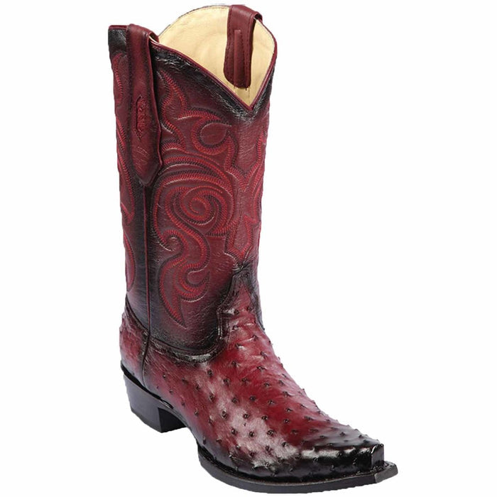 Men's Los Altos Original Ostrich Snip Toe Boots - Faded Burgundy - 6