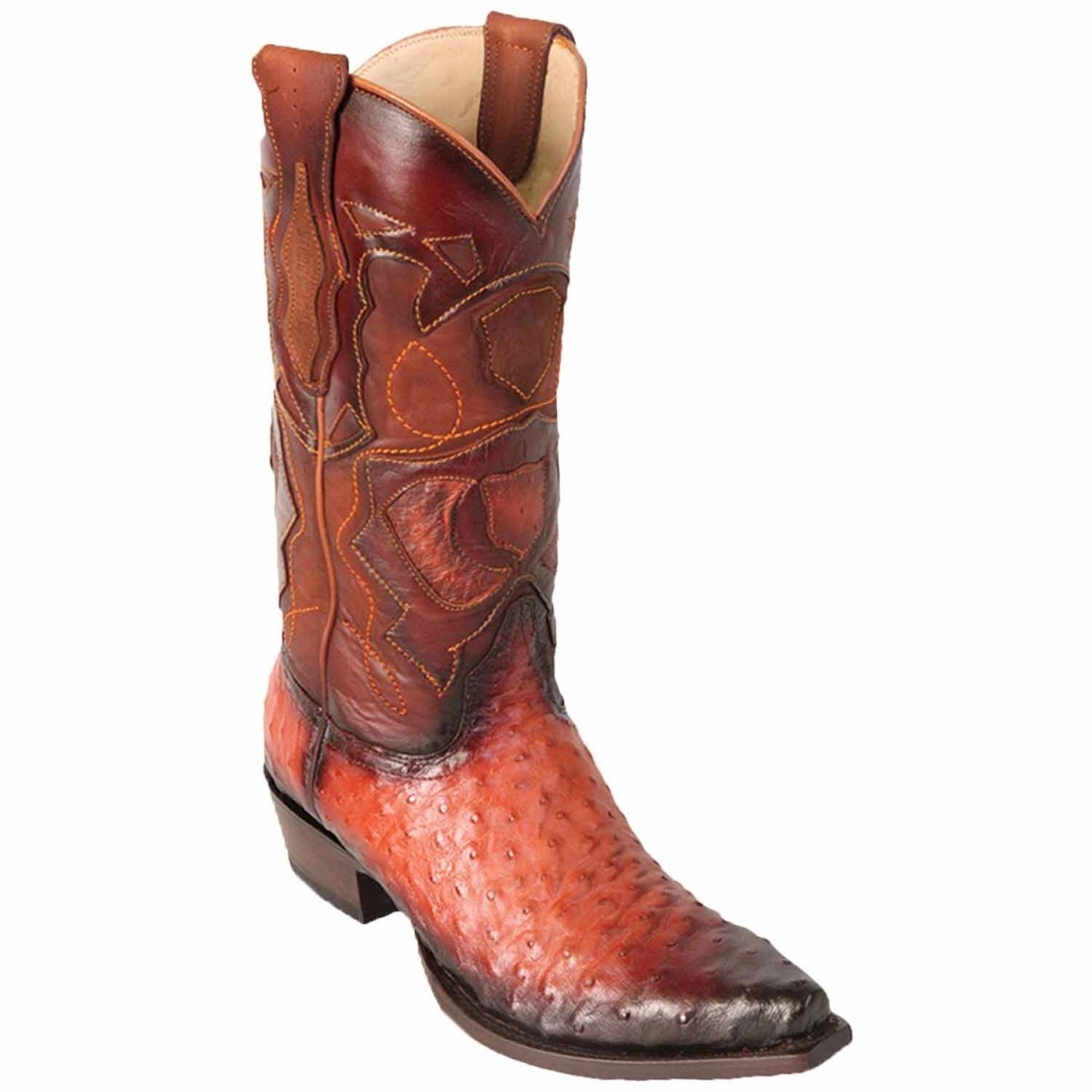 Men's Los Altos Original Ostrich Snip Toe Boots Faded - Burgundy