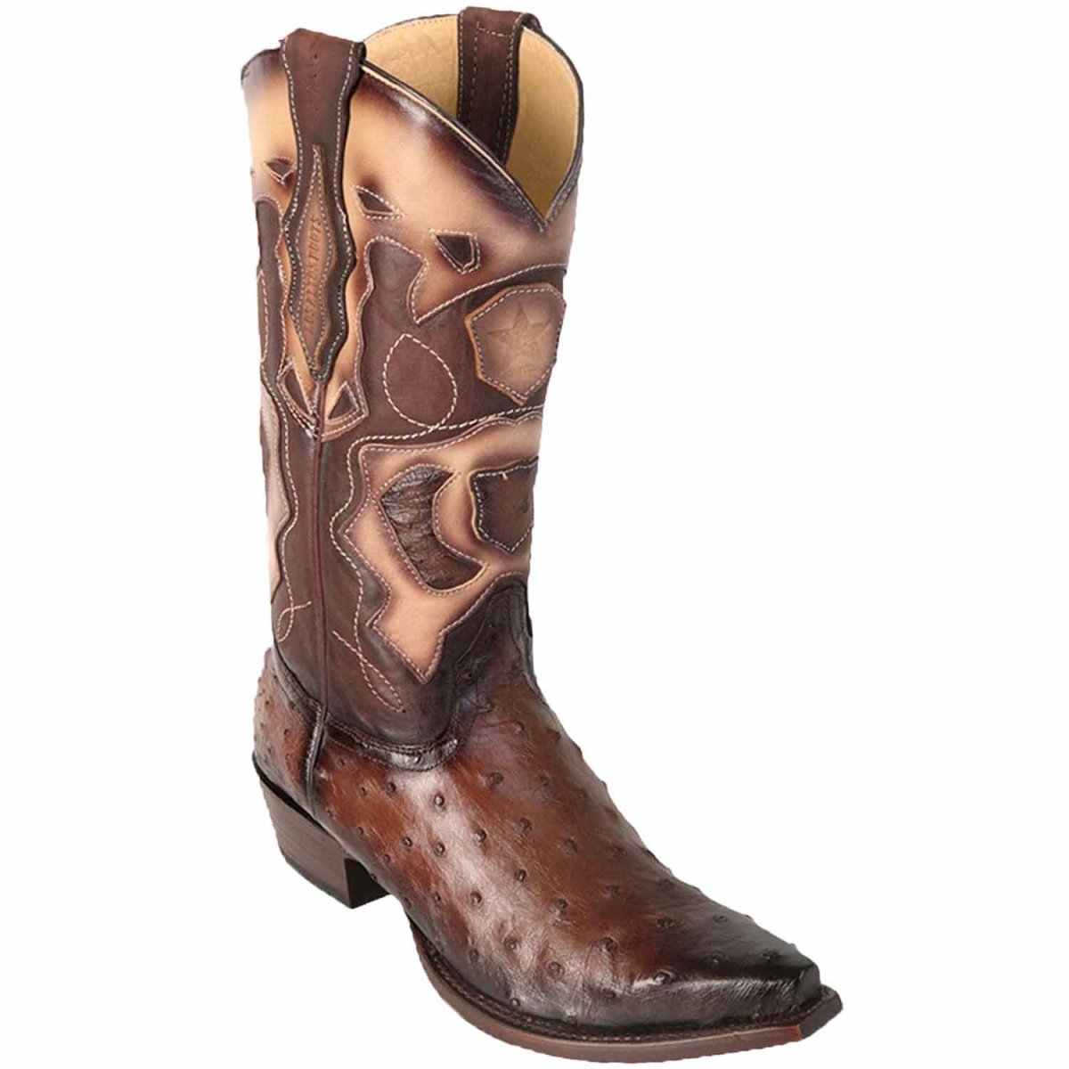 Men's Los Altos Original Ostrich Snip Toe Boots Faded - Burgundy