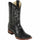 Men's Los Altos Ostrich Leg Skin Wide Square Toe Boots - Black