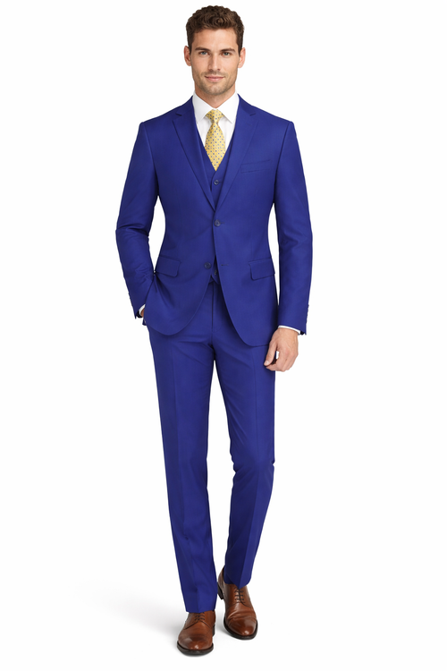 Mens Tiglio French Blue Suit – Stylish Blue Suit for Wedding, Business and Formal Wear