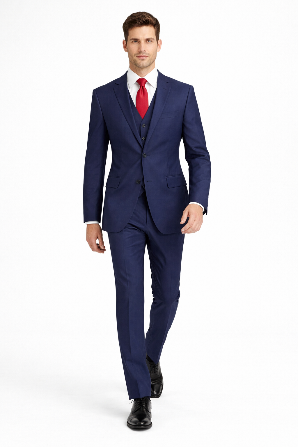 Mens Tiglio Solid Navy Suit – Classic 2 Piece Navy Blue Suit for Wedding, Business & Formal Wear - 34 Short or Extra Small
