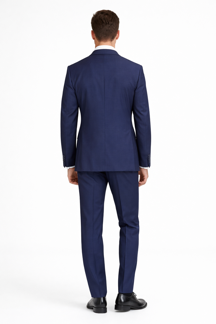 Mens Tiglio Solid Navy Suit – Classic 2 Piece Navy Blue Suit for Wedding, Business & Formal Wear