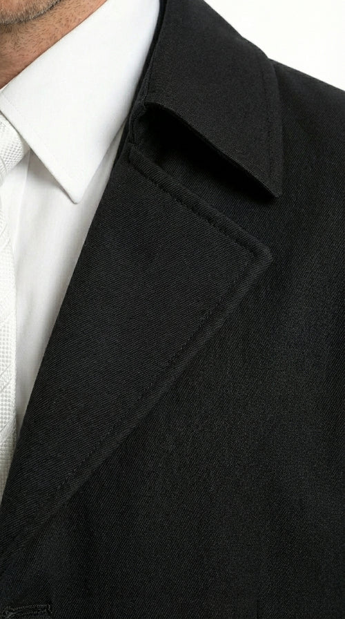 Men's Maxi  Black Full Length Zoot Suit – Vintage Gangster Style Long Coat Formal Suit