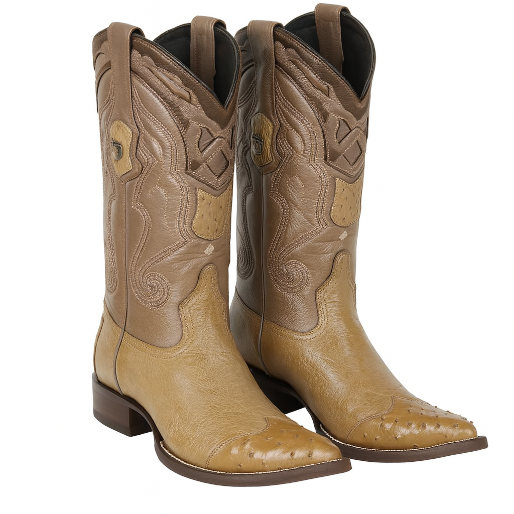 Men's Wild West Smooth Ostrich Skin 3X Toe Boots 29504-B - 6