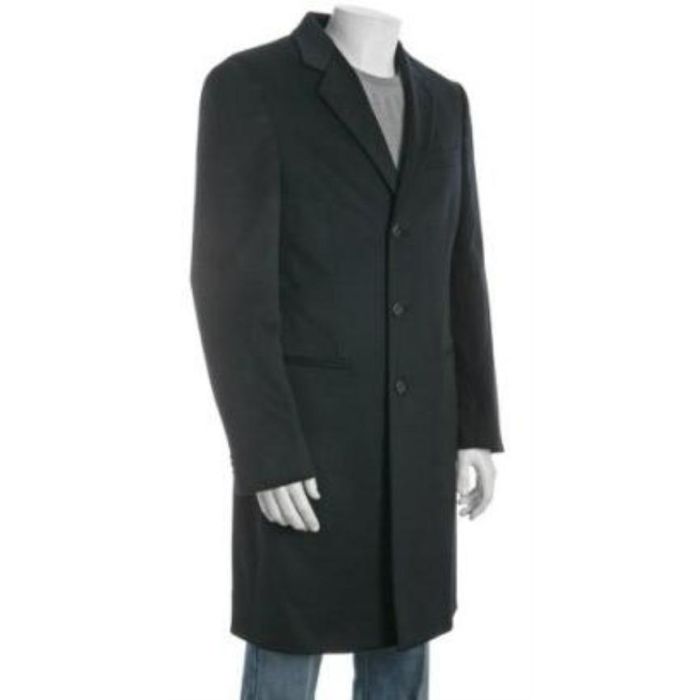 Mens Navy Blue Overcoat - Wool and Cashmere Topcoat