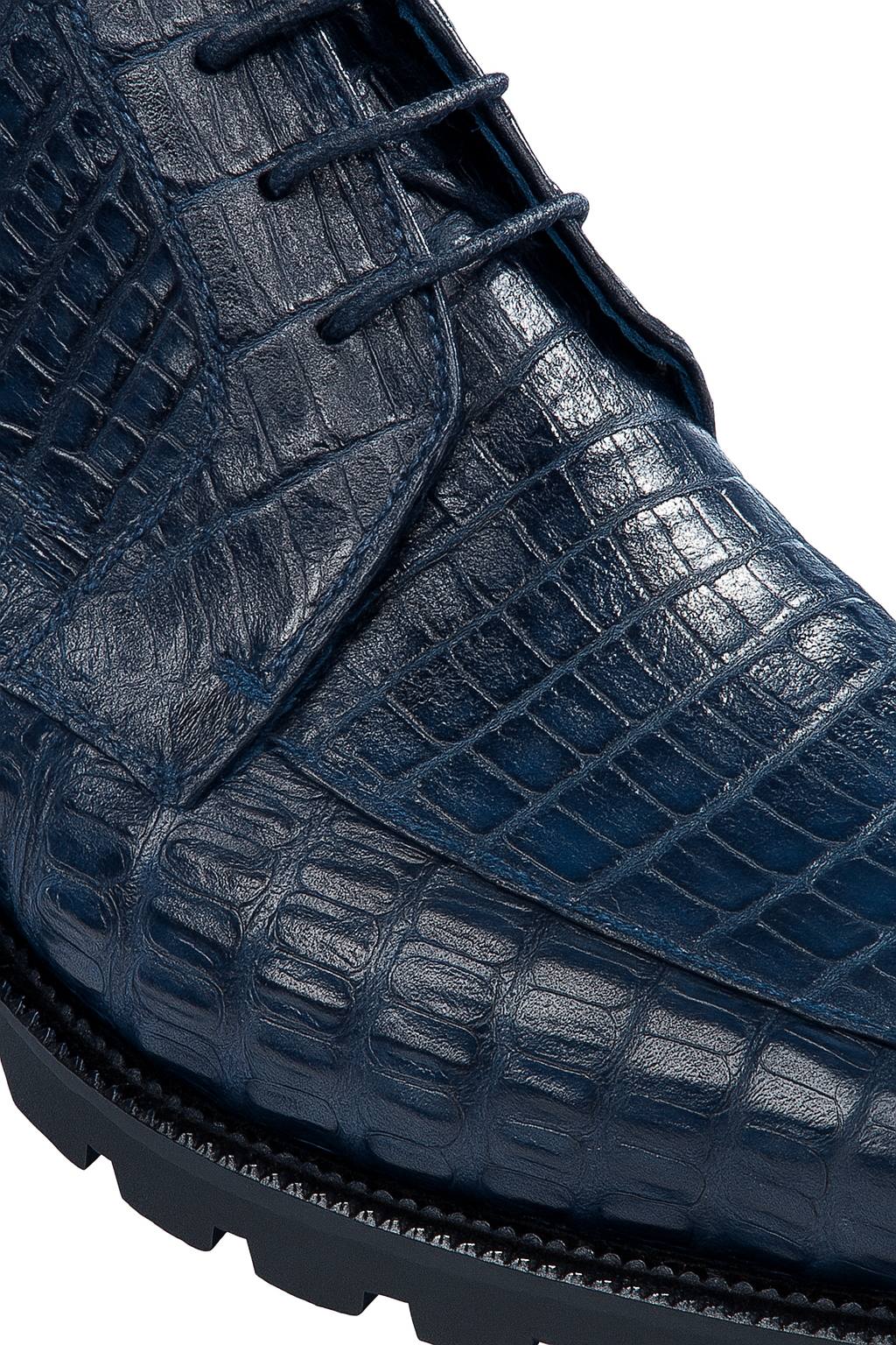 Navy Genuine Caiman Crocodile Belly Ankle Los Altos Boot-New Designer Collection - 8
