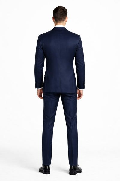 Mens Stacy Adams Suits - Designer Suit - 3 Piece Suit - Vested Suit - Flat Front Pant- Modern Fit Suits Navy Suit