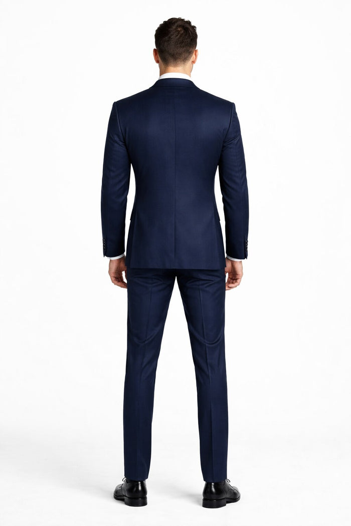 Mens Stacy Adams Suits - Designer Suit - 3 Piece Suit - Vested Suit - Flat Front Pant- Modern Fit Suits Navy Suit