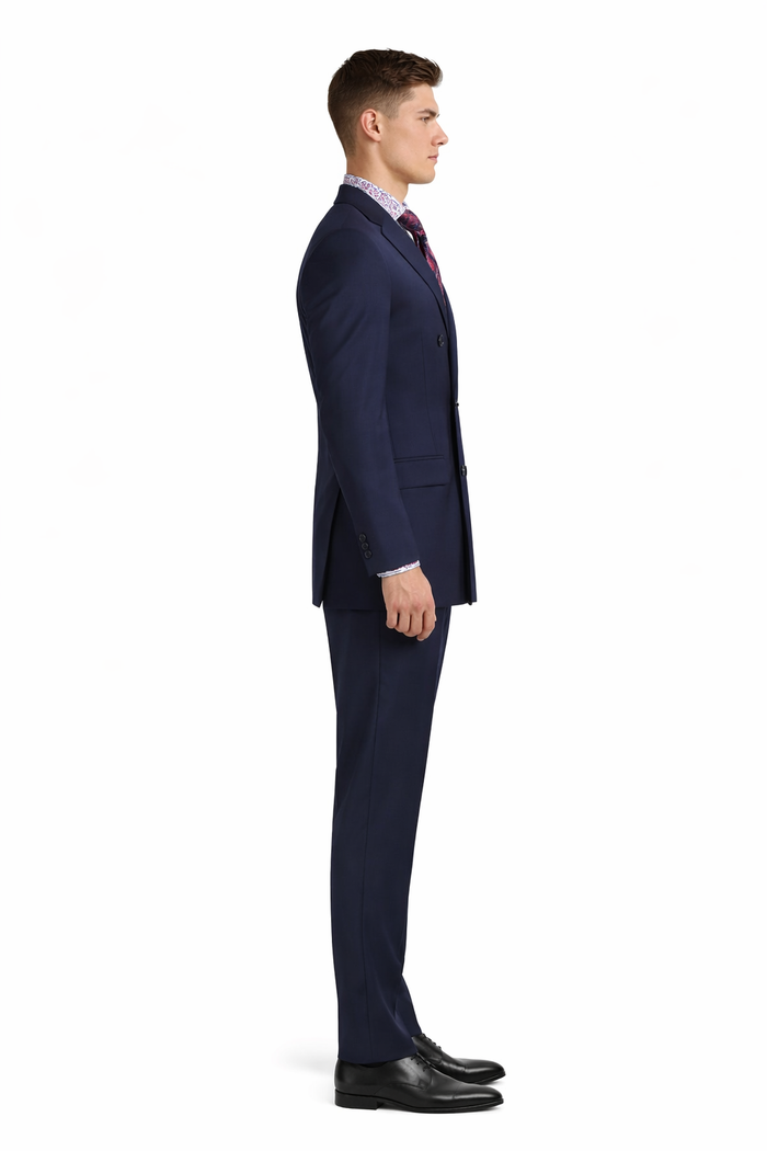 Apollo King Men's 2pc Double Breasted Suit Wide Peak Lapel with Slim Fit Cut