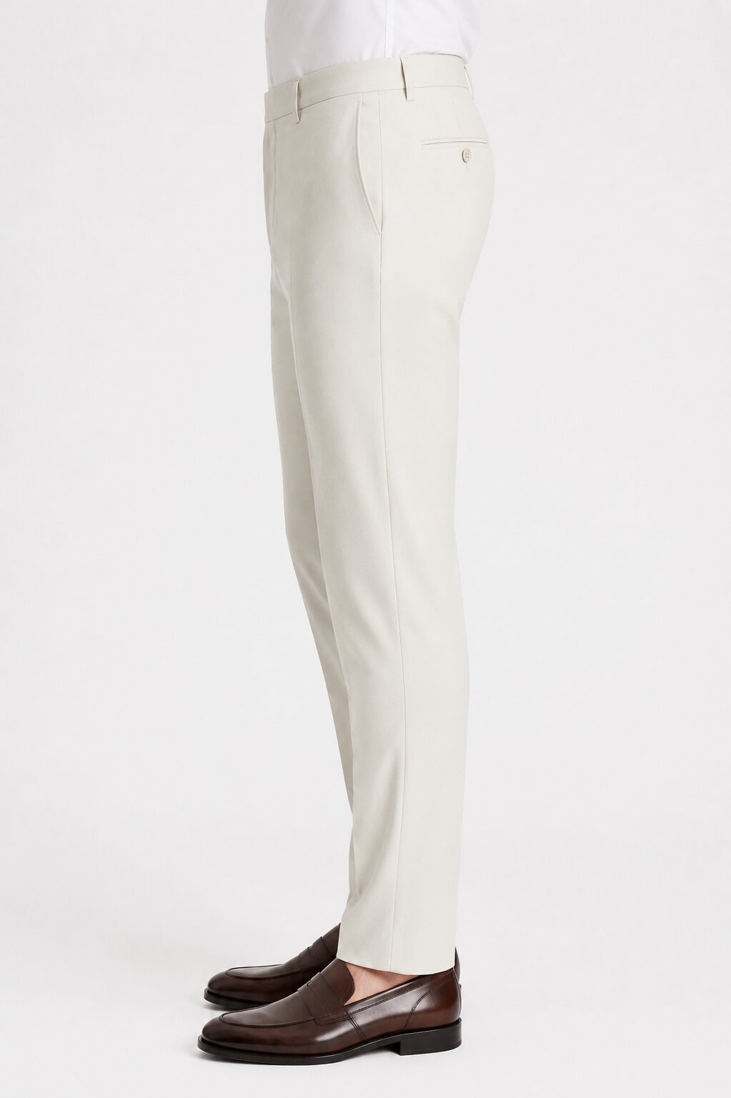 Offwhite Flat Front Wool Dress Pant 2560 by Tiglio Luxe - 30
