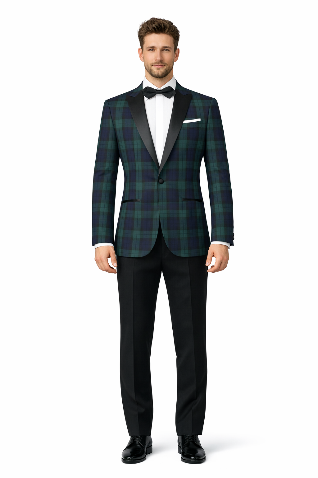 Men's One Button Tartan Designed Slim Fit Tuxedo-New Designer Collection - 38 Short Jacket+32 Waist Adjustable 28to34)(Height: 5 4 to5 7 )(Neck  15-16.5)S-M)
