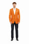 Mens Orange Blazer With Gold Buttons - Orange Sport Coat-New Designer Collection