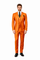 Mens Orange Suit With Double Breasted Vest - Ticket Pocket-New Designer Collection