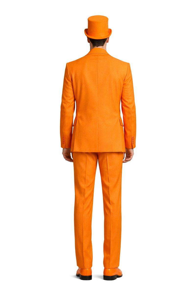 Mens Orange Tuxedo With Pants - Orange Prom 2025 Suit-New Designer Collection - 38 Short Jacket+32 Waist Adjustable 28to34)(Height: 5 4 to5 7 )(Neck  15-16.5)S-M)