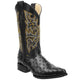 Men's Caiman Tail Print Leather J-Toe Boots - Cognac