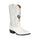 Men's Ostrich Print Leather J-Toe Boots Bone