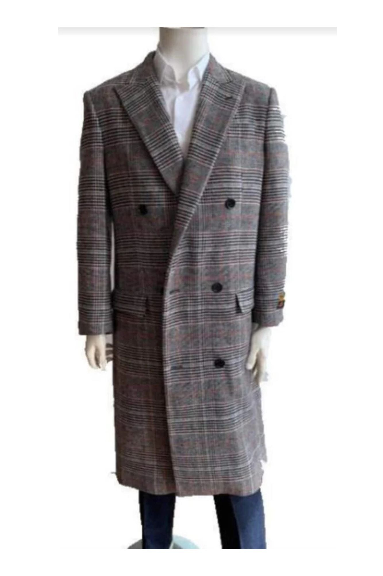 Men's Overcoat - Full Length Topcoat - Wool Coat - Coat Size 38