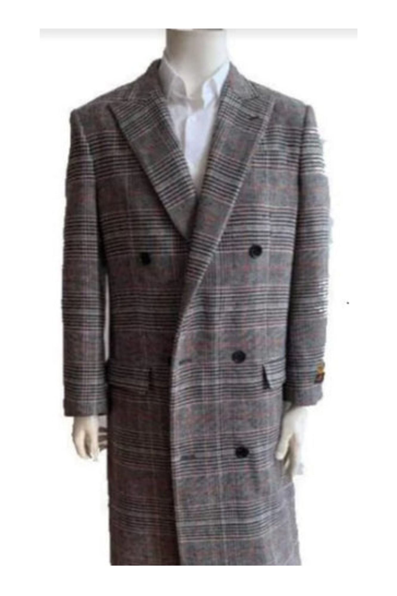 Men's Overcoat - Full Length Topcoat - Wool Coat - Coat Size 38