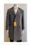 Men's Overcoat - Peak Lapel 1920s Style - Wool Car Coat Three Quarter By Alberto Nardon + Black and White