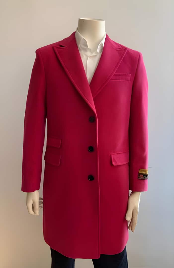 Double Breasted Three Quarter Overcoat Wool And Cashmere Peacoat