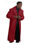 Mens Overcoat With Fur Collar - Burgundy Topcoat