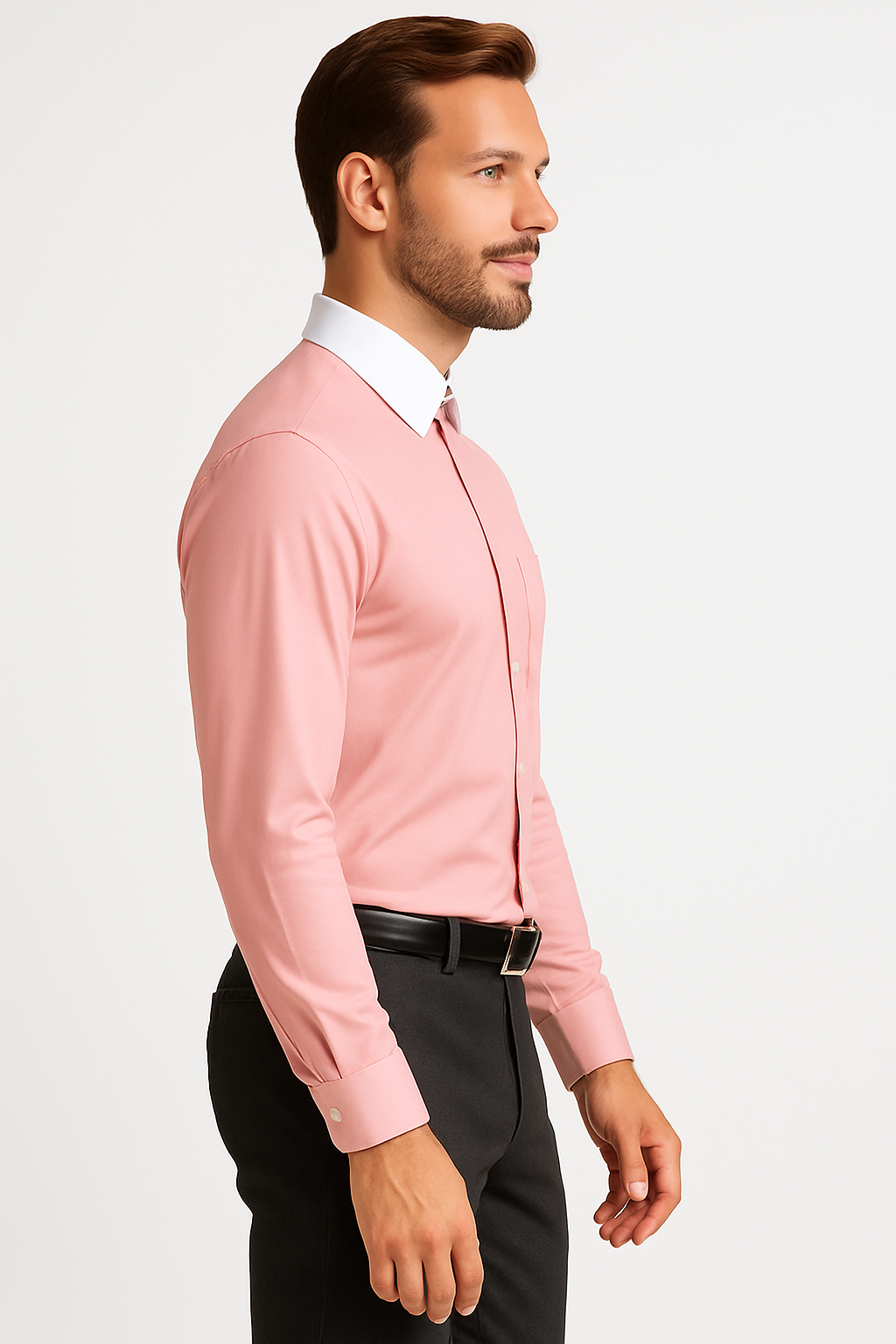 Classic Stylish Fashionable -White Collar Two Toned Contrast white collars Multi-color Men's Dress Shirt