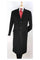 Mens Plaid 100% Wool Overcoat - Plaid Wool Topcoat Black