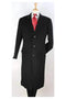Mens Plaid 100% Wool Overcoat - Plaid Wool Topcoat Black