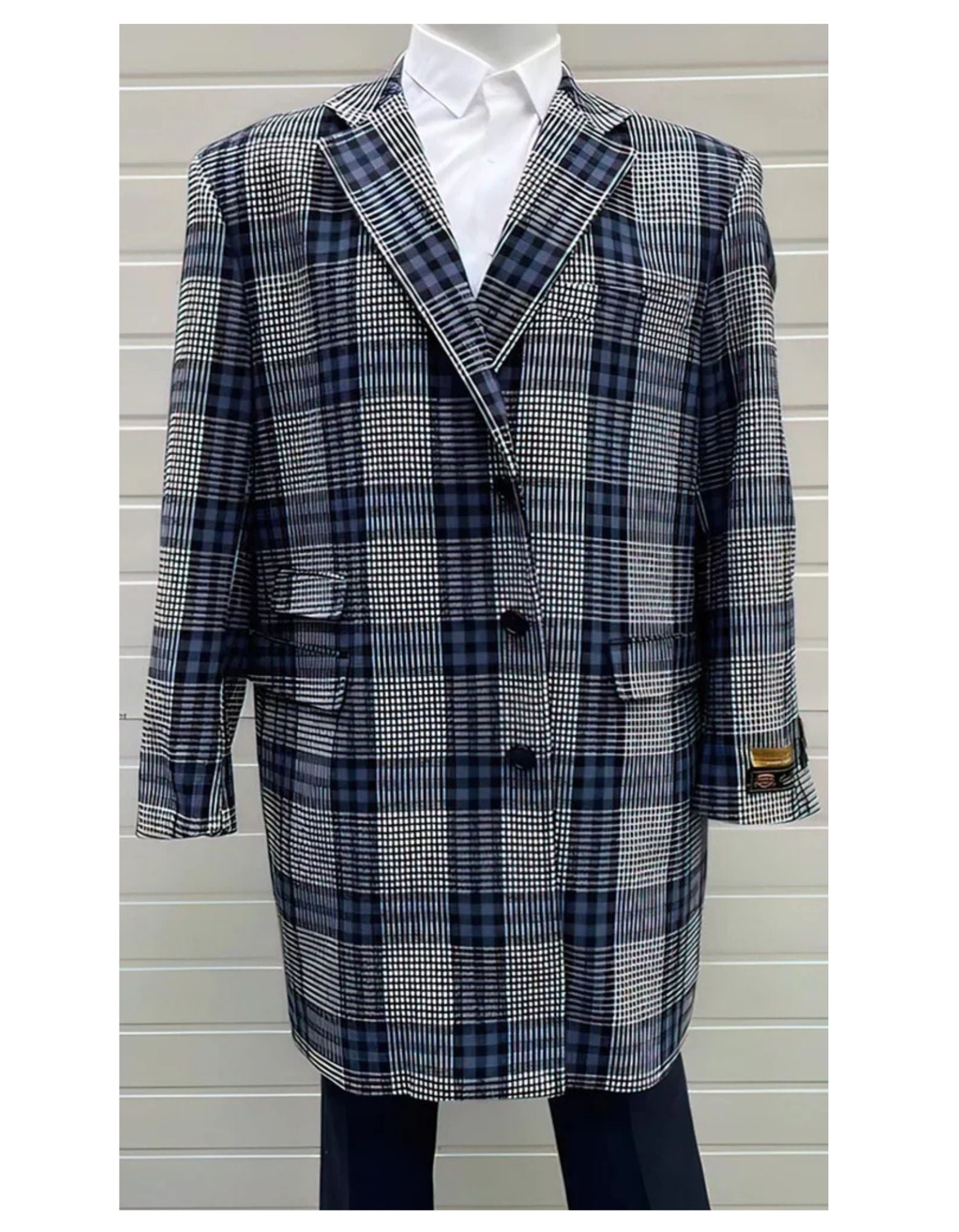 Mens Plaid Overcoat - Plaid Wool Topcoats - Gray Carcoat By Alberto Nardoni