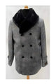 Mens Plaid Overcoat - Wool Peacoat - Plaid Topcoats Gray