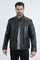 Mens Platini Black Western Leather Jacket - Vintage Cowboy Style