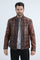 Mens Platini Brown Western Leather Jacket - Vintage Cowboy Style