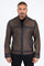 Mens Platini Western Leather Jacket - Vintage Cowboy Style in Color Brown
