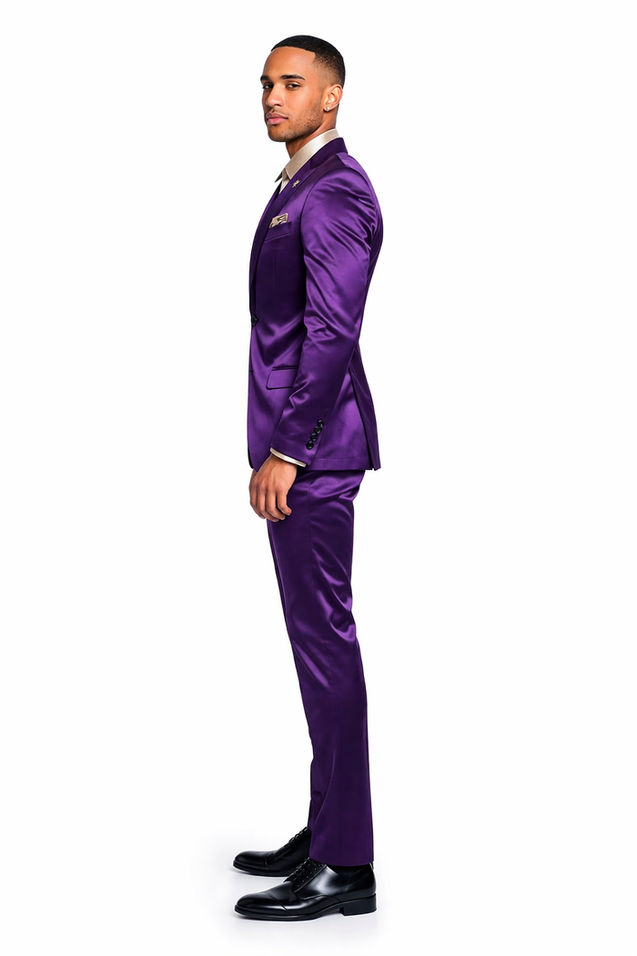 Slim- Fit - Shiny Purple Suit