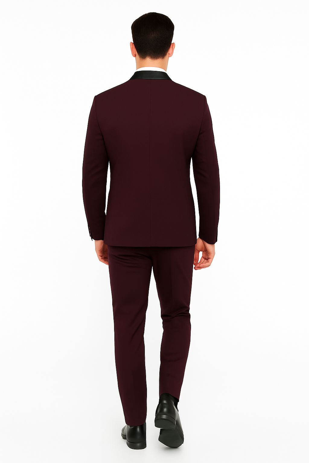 Men's Purple - Plum - Eggplant Jacket and Pants Two Button Shawl Lapel Tuxedo - 38 Short Jacket+32 Waist Adjustable 28to34)(Height: 5’4”to5’7”)(Neck 15-16.5)S-M)