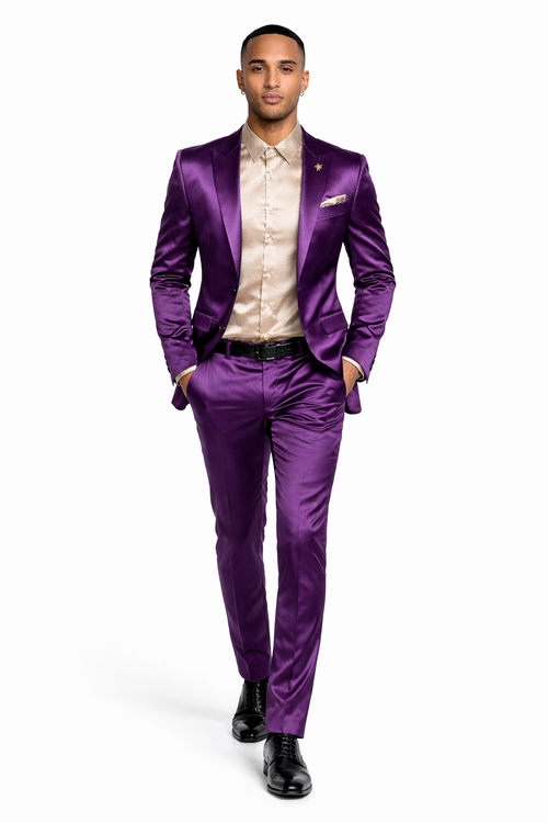 Slim- Fit - Shiny Purple Suit