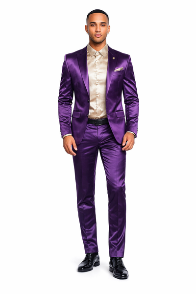 Slim- Fit - Shiny Purple Suit